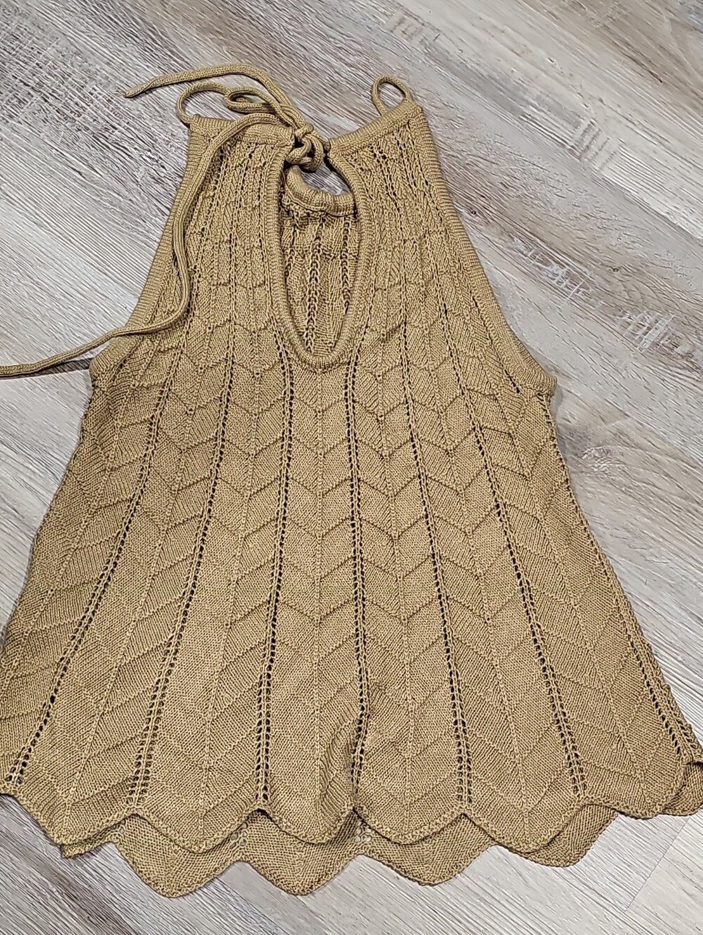 Just Fab Knit Halter Tank Top in Camel/Tan L - Picture 5 of 7